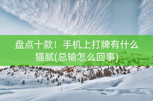 盘点十款！手机上打牌有什么猫腻(总输怎么回事)