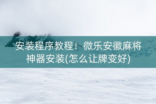 安装程序教程！微乐安徽麻将神器安装(怎么让牌变好)