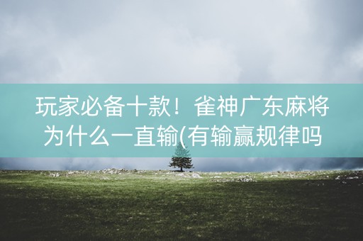 玩家必备十款！雀神广东麻将为什么一直输(有输赢规律吗)