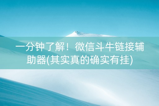 一分钟了解！微信斗牛链接辅助器(其实真的确实有挂)