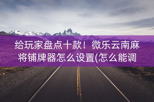 给玩家盘点十款！微乐云南麻将铺牌器怎么设置(怎么能调好牌)