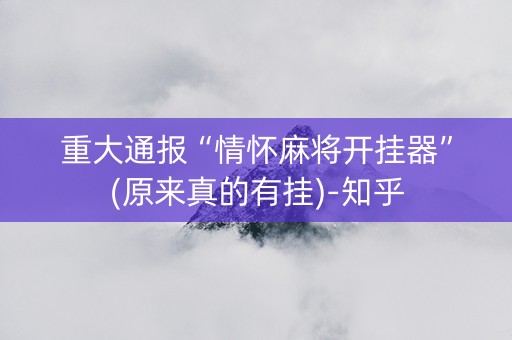 重大通报“情怀麻将开挂器”(原来真的有挂)-知乎