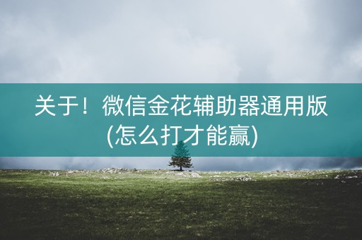 关于！微信金花辅助器通用版(怎么打才能赢)
