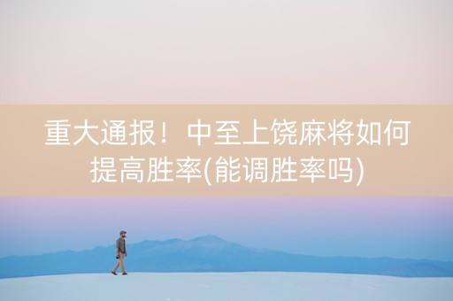 重大通报！中至上饶麻将如何提高胜率(能调胜率吗)