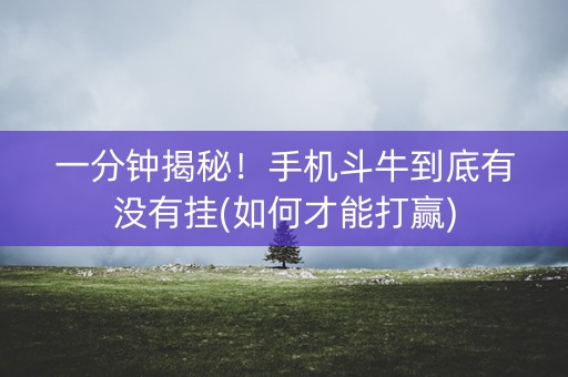 一分钟揭秘！手机斗牛到底有没有挂(如何才能打赢)