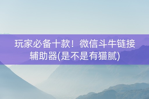 玩家必备十款！微信斗牛链接辅助器(是不是有猫腻)