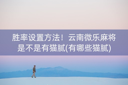 胜率设置方法！云南微乐麻将是不是有猫腻(有哪些猫腻)