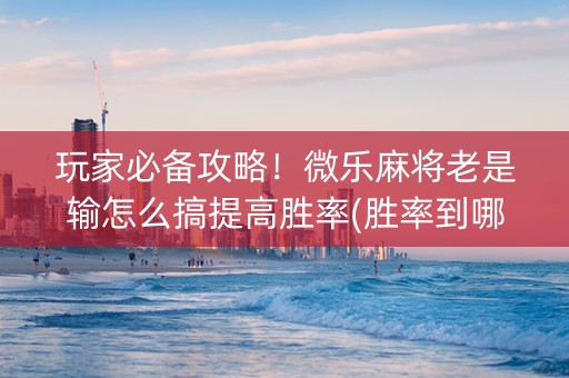 玩家必备攻略！微乐麻将老是输怎么搞提高胜率(胜率到哪调)