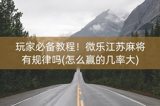 玩家必备教程！微乐江苏麻将有规律吗(怎么赢的几率大)