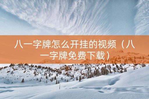 八一字牌怎么开挂的视频（八一字牌免费下载）