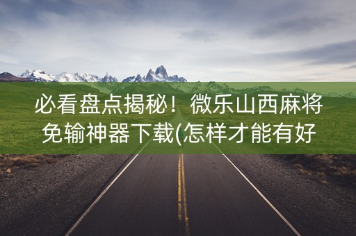 必看盘点揭秘！微乐山西麻将免输神器下载(怎样才能有好牌)