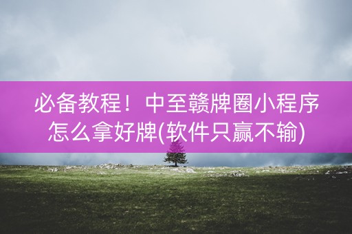 必备教程！中至赣牌圈小程序怎么拿好牌(软件只赢不输)