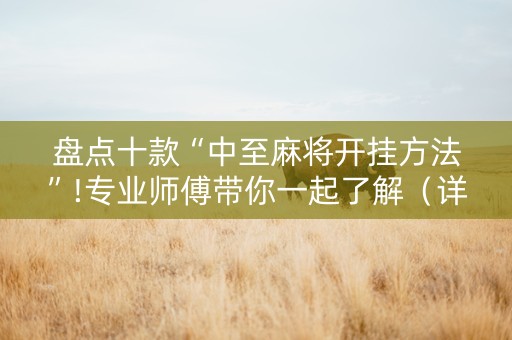 盘点十款“中至麻将开挂方法”!专业师傅带你一起了解（详细教程）-知乎