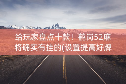 给玩家盘点十款！鹤岗52麻将确实有挂的(设置提高好牌几率)