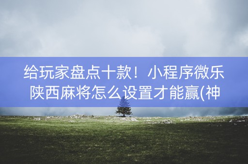 给玩家盘点十款！小程序微乐陕西麻将怎么设置才能赢(神器软件)
