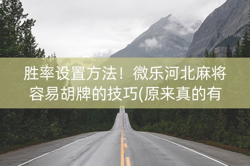 胜率设置方法！微乐河北麻将容易胡牌的技巧(原来真的有挂)