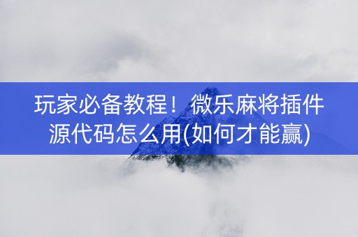 玩家必备教程！微乐麻将插件源代码怎么用(如何才能赢)