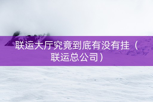 联运大厅究竟到底有没有挂（联运总公司）