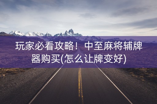玩家必看攻略！中至麻将辅牌器购买(怎么让牌变好)