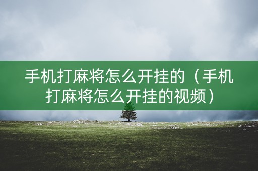 手机打麻将怎么开挂的（手机打麻将怎么开挂的视频）