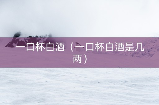 一口杯白酒（一口杯白酒是几两）