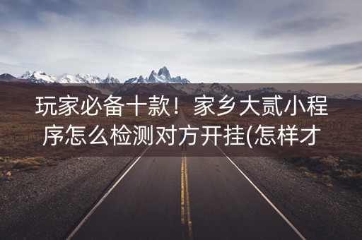 玩家必备十款！家乡大贰小程序怎么检测对方开挂(怎样才能赢)