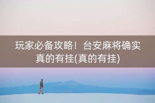 玩家必备攻略！台安麻将确实真的有挂(真的有挂)