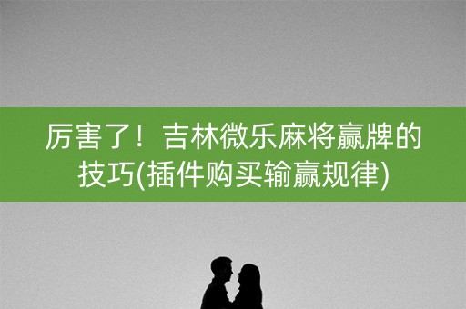厉害了！吉林微乐麻将赢牌的技巧(插件购买输赢规律)