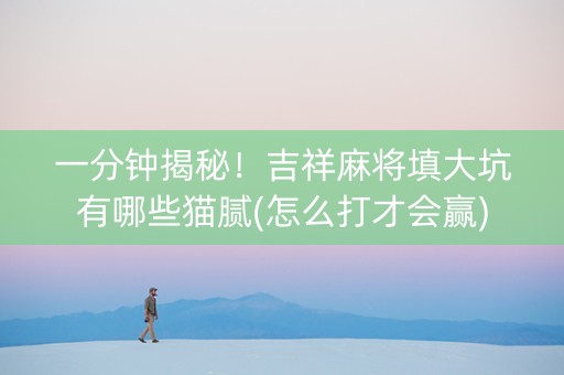 一分钟揭秘！吉祥麻将填大坑有哪些猫腻(怎么打才会赢)