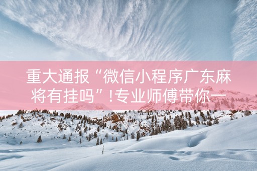 重大通报“微信小程序广东麻将有挂吗”!专业师傅带你一起了解（详细教程）-知乎