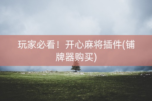玩家必看！开心麻将插件(铺牌器购买)