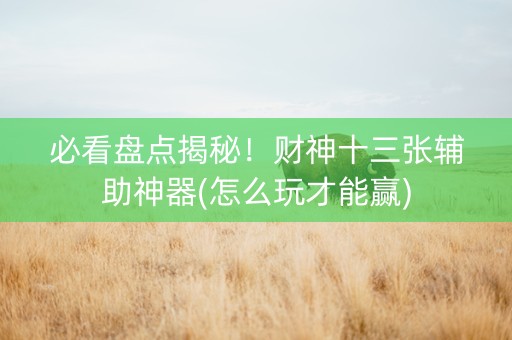 必看盘点揭秘！财神十三张辅助神器(怎么玩才能赢)