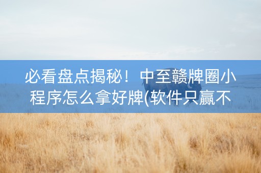 必看盘点揭秘！中至赣牌圈小程序怎么拿好牌(软件只赢不输)