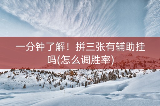 一分钟了解！拼三张有辅助挂吗(怎么调胜率)