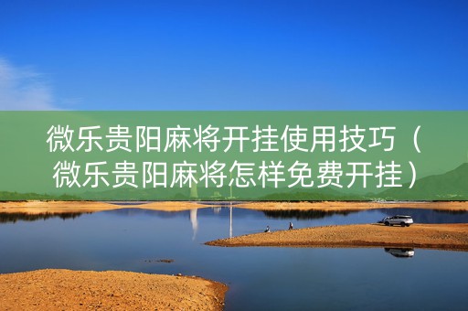 微乐贵阳麻将开挂使用技巧（微乐贵阳麻将怎样免费开挂）