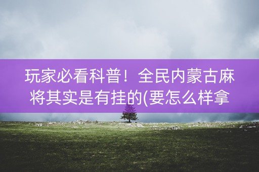 玩家必看科普！全民内蒙古麻将其实是有挂的(要怎么样拿到好牌)