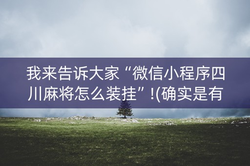 我来告诉大家“微信小程序四川麻将怎么装挂”!(确实是有挂)-知乎
