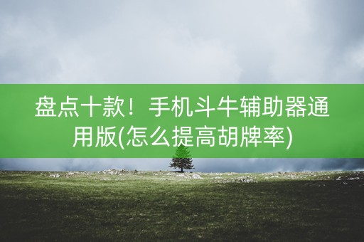 盘点十款！手机斗牛辅助器通用版(怎么提高胡牌率)