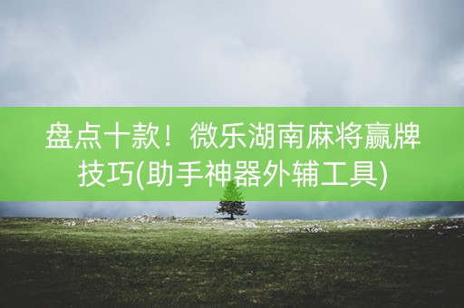 盘点十款！微乐湖南麻将赢牌技巧(助手神器外辅工具)