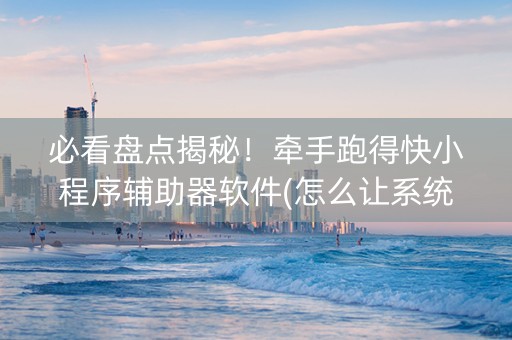 必看盘点揭秘！牵手跑得快小程序辅助器软件(怎么让系统发好牌)