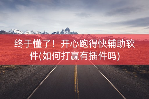 终于懂了！开心跑得快辅助软件(如何打赢有插件吗)