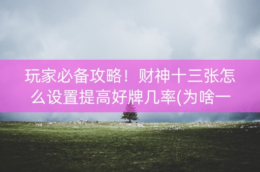 玩家必备攻略！财神十三张怎么设置提高好牌几率(为啥一直输)