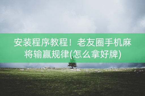 安装程序教程！老友圈手机麻将输赢规律(怎么拿好牌)