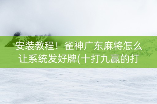 安装教程！雀神广东麻将怎么让系统发好牌(十打九赢的打法)