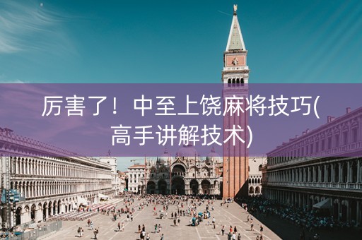 厉害了！中至上饶麻将技巧(高手讲解技术)