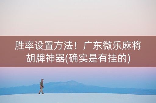 胜率设置方法！广东微乐麻将胡牌神器(确实是有挂的)