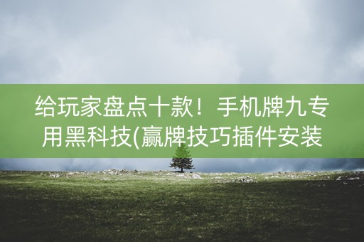 给玩家盘点十款！手机牌九专用黑科技(赢牌技巧插件安装)