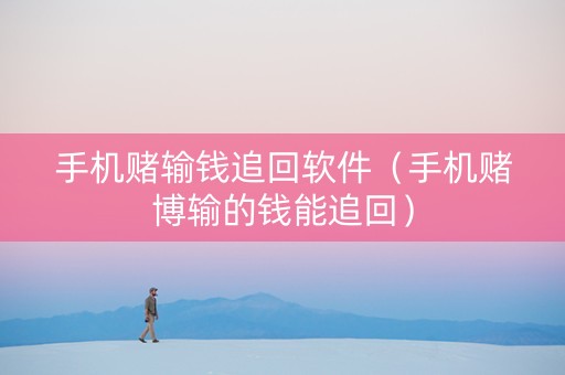 手机赌输钱追回软件（手机赌博输的钱能追回）