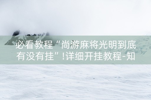 必看教程“尚游麻将光明到底有没有挂”!详细开挂教程-知乎