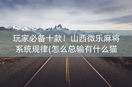 玩家必备十款！山西微乐麻将系统规律(怎么总输有什么猫腻)